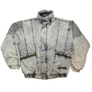 Vintage puffer jean jacket